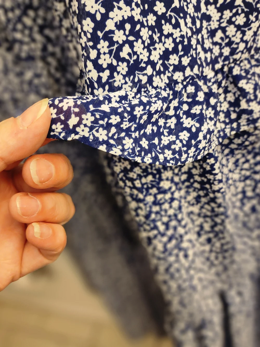 J.Crew Tiered Ruffle Maxi Dress in Navy & White Ditsy Floral Size 4